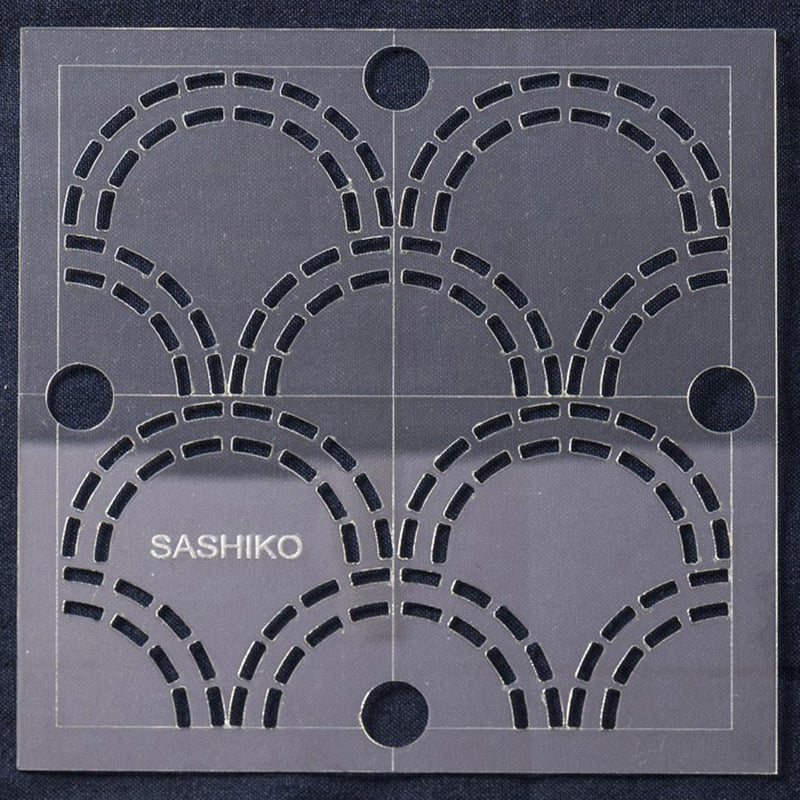 Sew Easy 4  Sashiko Template - Seigaiha (Waves) Quilting & Patchwork Rule for Applique Sewing  Transparent Acrylic Non-Slip  Instructions Included - Image 2